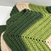Handmade Afghan Knit Crocheted Blanket Throw Blanket Green Approx 86 X50