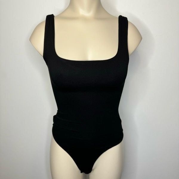 Naked Wardrobe Women's Size XS The NW Tank Shaping Bodysuit Black Viscose NWOT