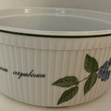 Apilco France Elysian Gardens White Porcelain Souffle Casserole Dish 7.5” X 3.