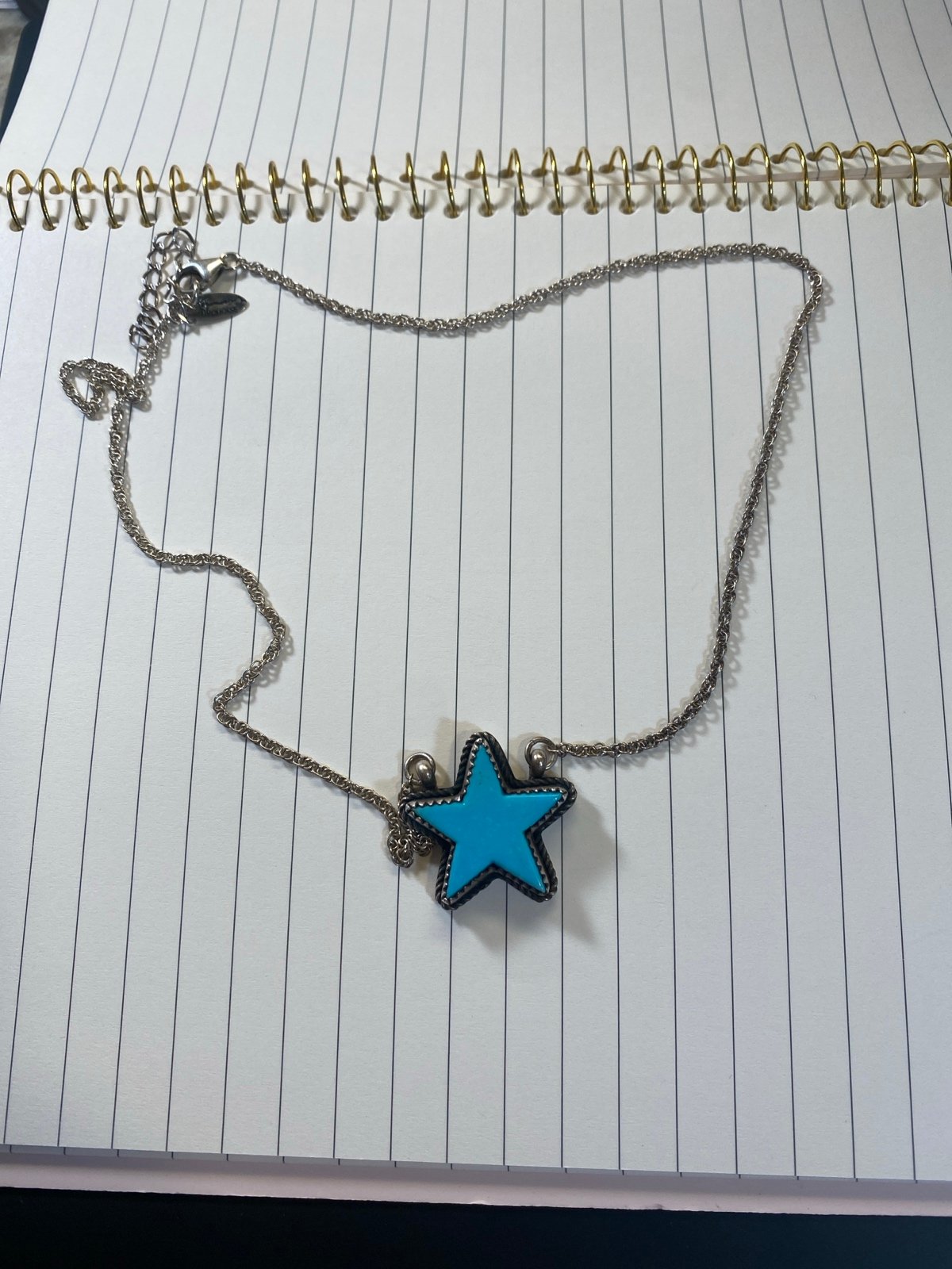 Turquoise sterling silver star necklace
