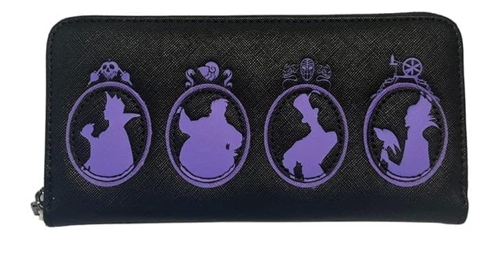 Loungefly Exclusive Disney Villains Silhouette Zip Around Wallet