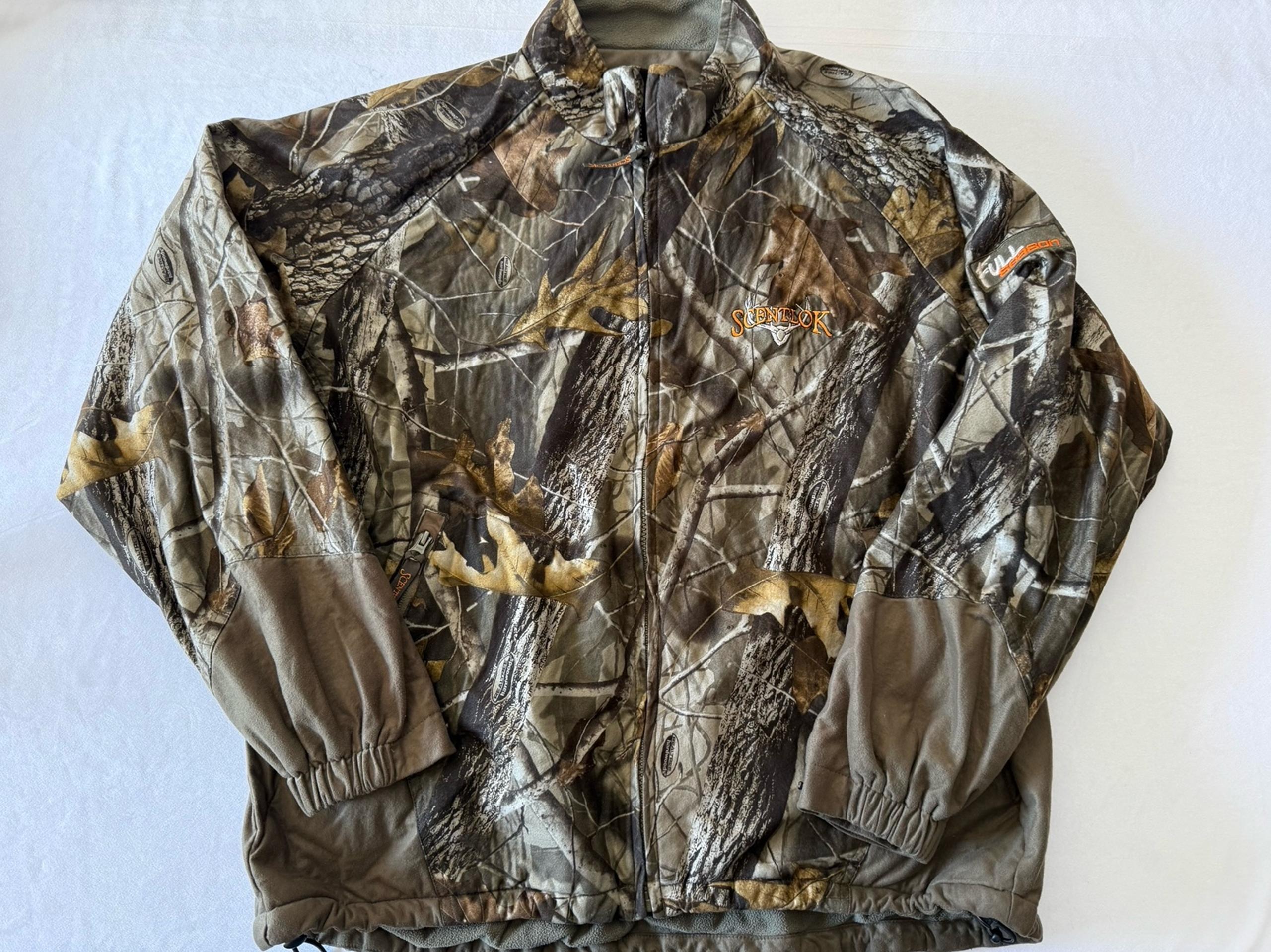 Scent Lok Realtree Camo Jacket Full Season Full Zip Hunting Hiking Mens L