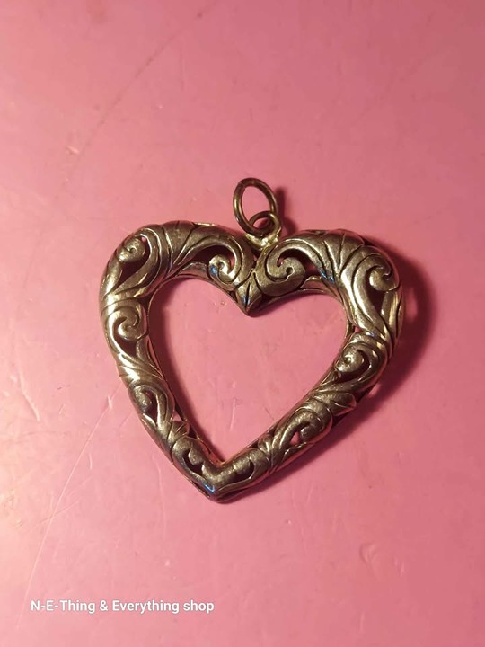 Talaine Sterling Silver Pierce Work Heart Pendant