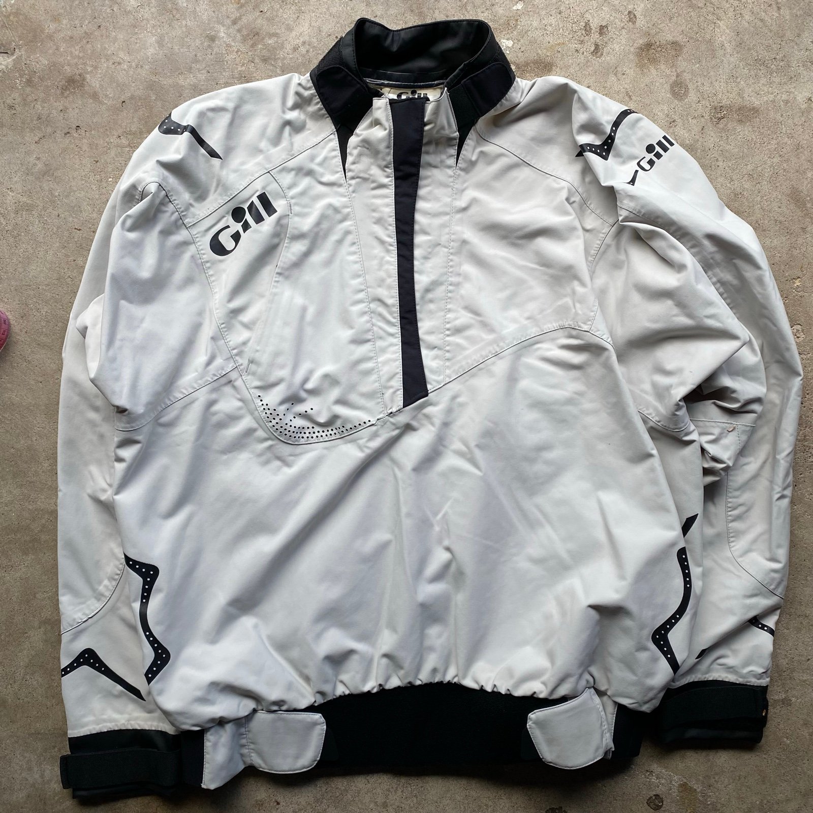 Gill Jacket Mens Medium Gray Sailing Pro Top Waterproof Fishing Outdoors Zip*