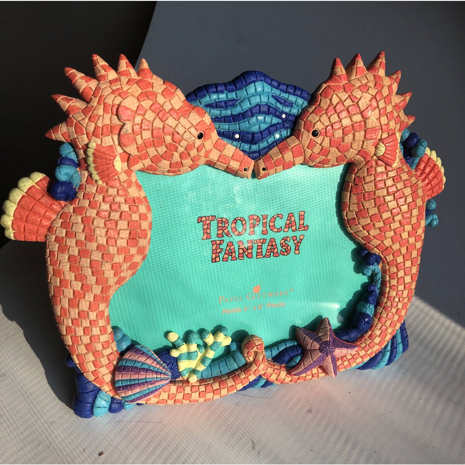Coral Reef Resin Picture Photo 3D Frame Fish Water Ocean Sea Horse Beach 4 x 6