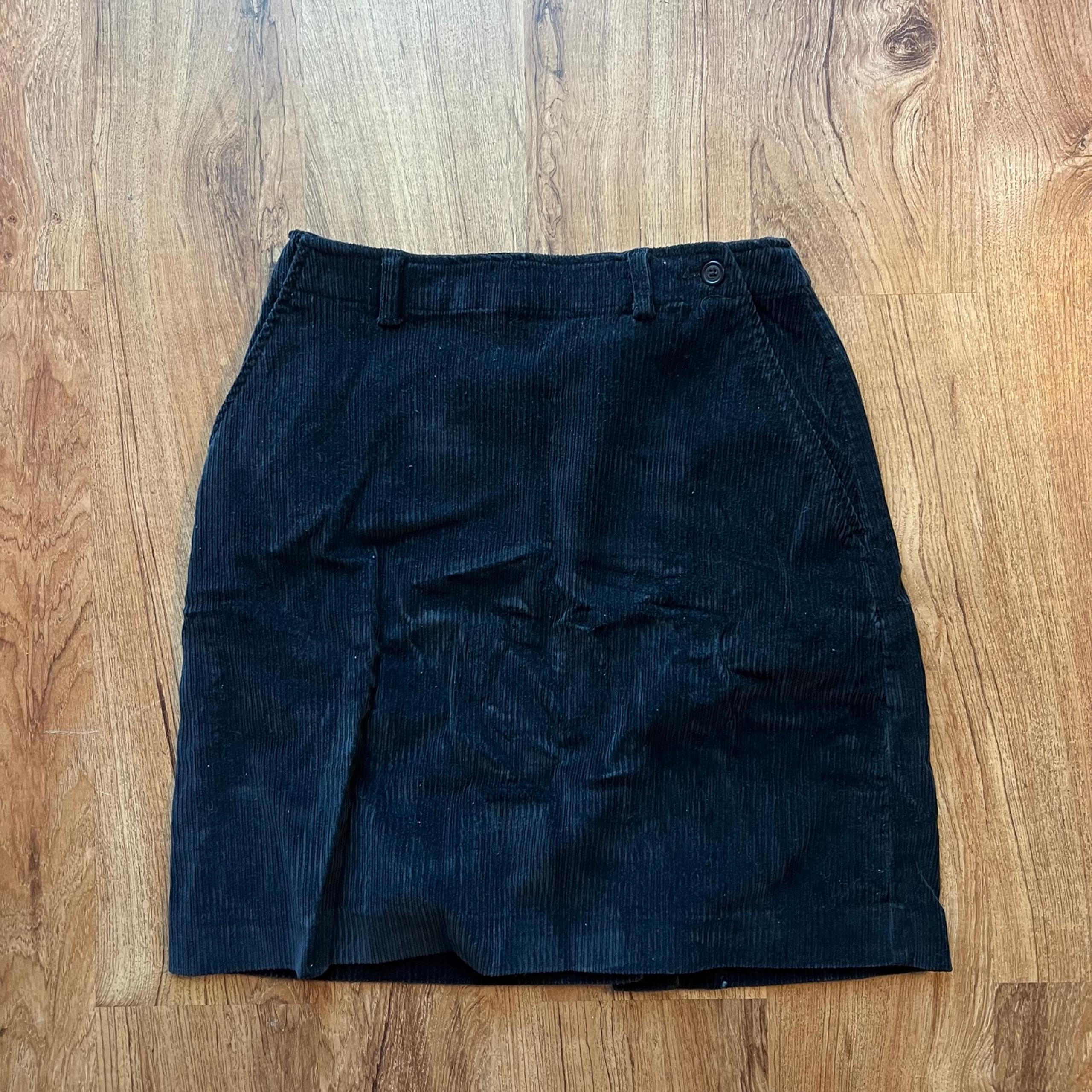 Vintage Liz Claiborne LizSport Black Ribbed High Waist Mini Skirt Size 6