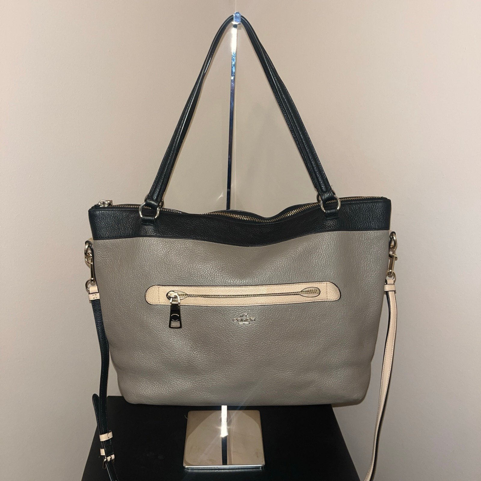 Coach Tyler Colorblock Purse Handbag Pebbled Leather 57210