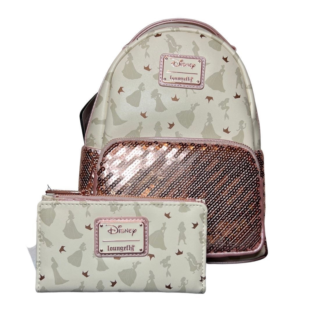Loungfly Disney Princess Backpack + Wallet
