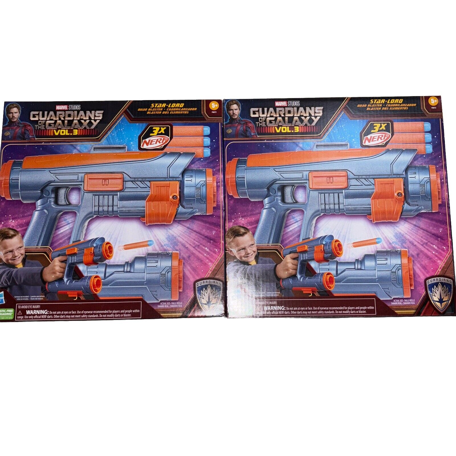 2 NERF Marvel Guardians of the Galaxy Vol. 3 Star-Lord Quad Blaster Cosplay NEW!