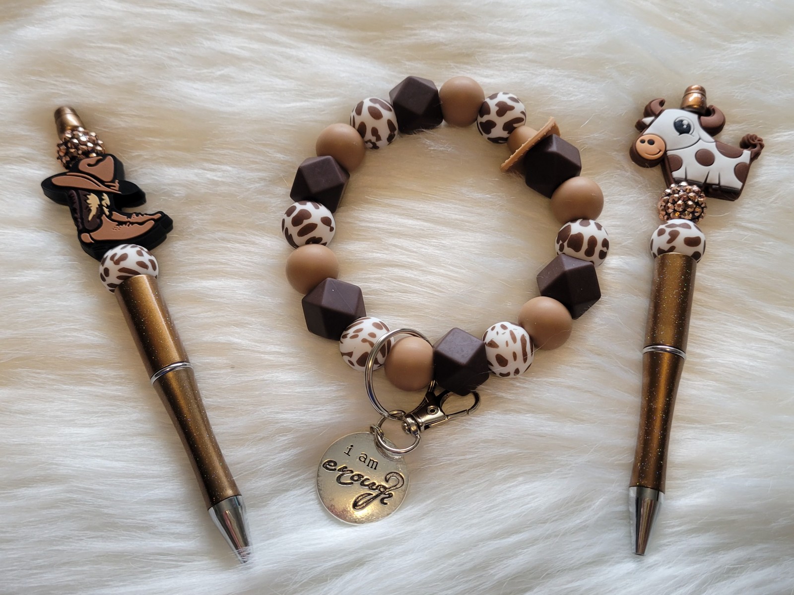 Accessories Gift set- Keychain wristlet and beaded pen set