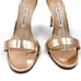 Manolo Blahnik Chaos Heels Rose Gold Metallic Stiletto Sandals Sz 37.5 / 7.5