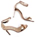 Manolo Blahnik Chaos Heels Rose Gold Metallic Stiletto Sandals Sz 37.5 / 7.5