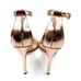 Manolo Blahnik Chaos Heels Rose Gold Metallic Stiletto Sandals Sz 37.5 / 7.5