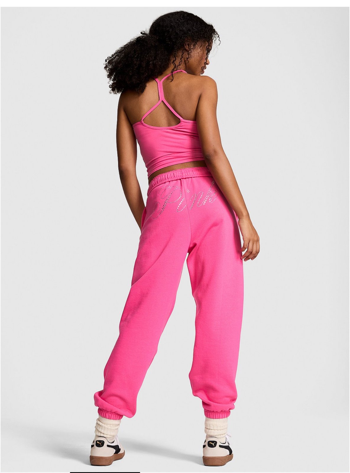 New Vs pink Bling bling Hot pink Victoria's Secret Pink logo joggers sold out