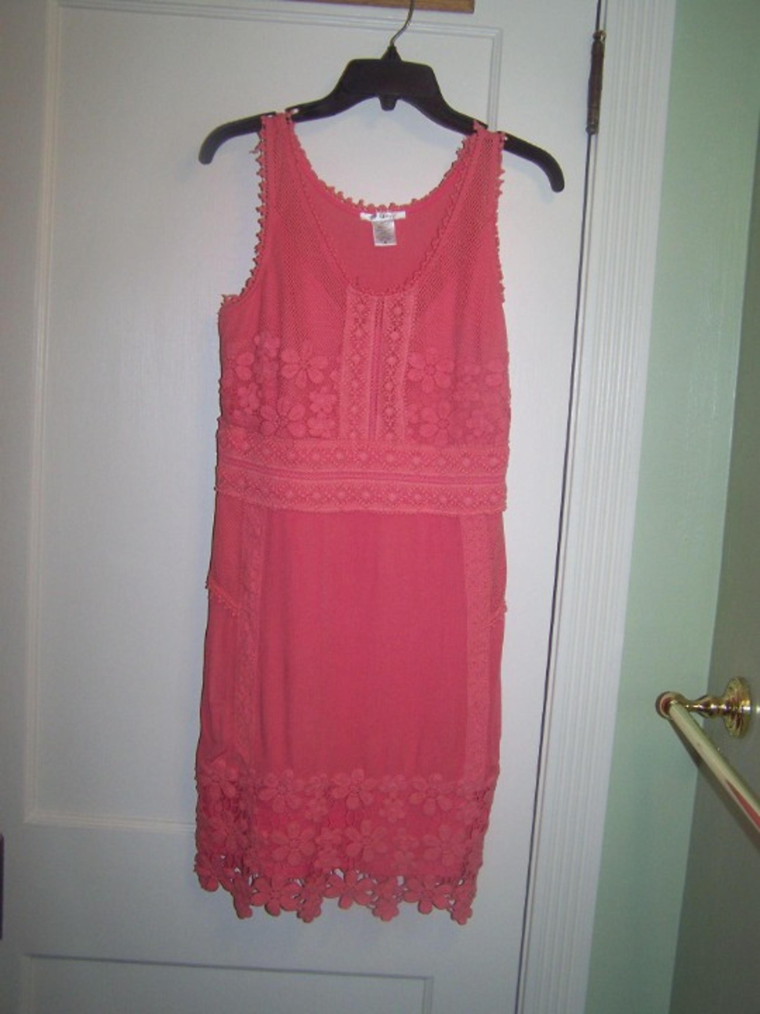 Esley Lace Dress Coral M Cotton Crochet