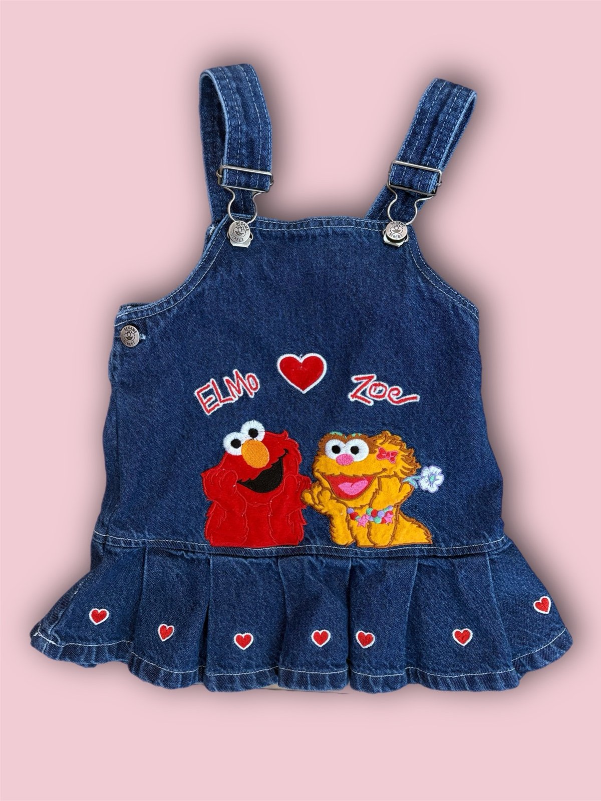 Vintage Sesame Street Elmo and Zoe Overall Dress