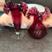 Vintage Fenton Cranberry Vase , Vintage Murano Cranberry Vase set of 3
