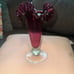 Vintage Fenton Cranberry Vase , Vintage Murano Cranberry Vase set of 3