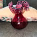 Vintage Fenton Cranberry Vase , Vintage Murano Cranberry Vase set of 3
