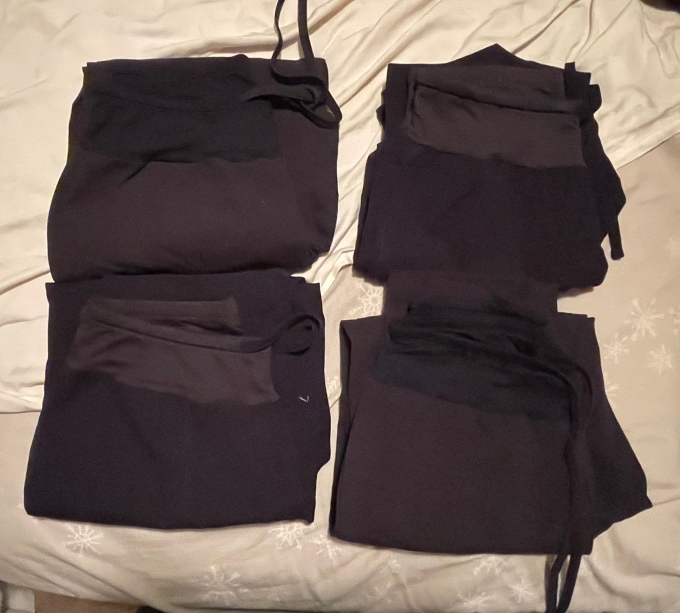 Cuddl Duds Black ScrubPants, 4 Pack