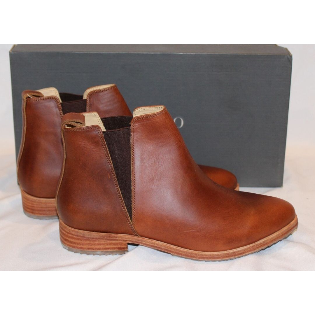 Nisolo Women's Eva Leather Everyday Chelsea Boot Brandy Size 7.5 NIB 228