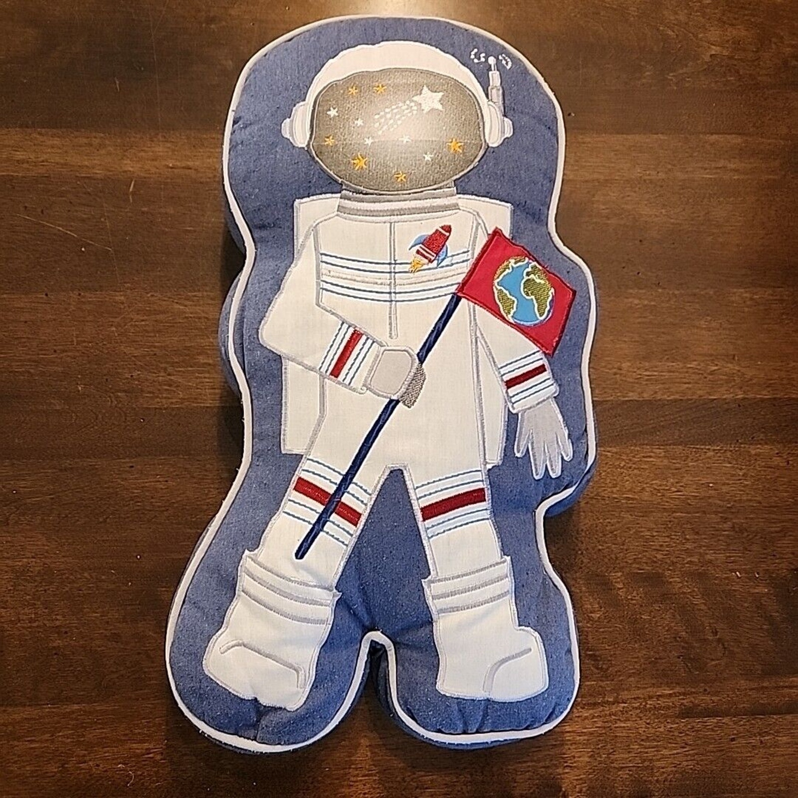 Pottery Barn Kids Plush Astronaut Pillow Cotton Room Decor Outer Door Space