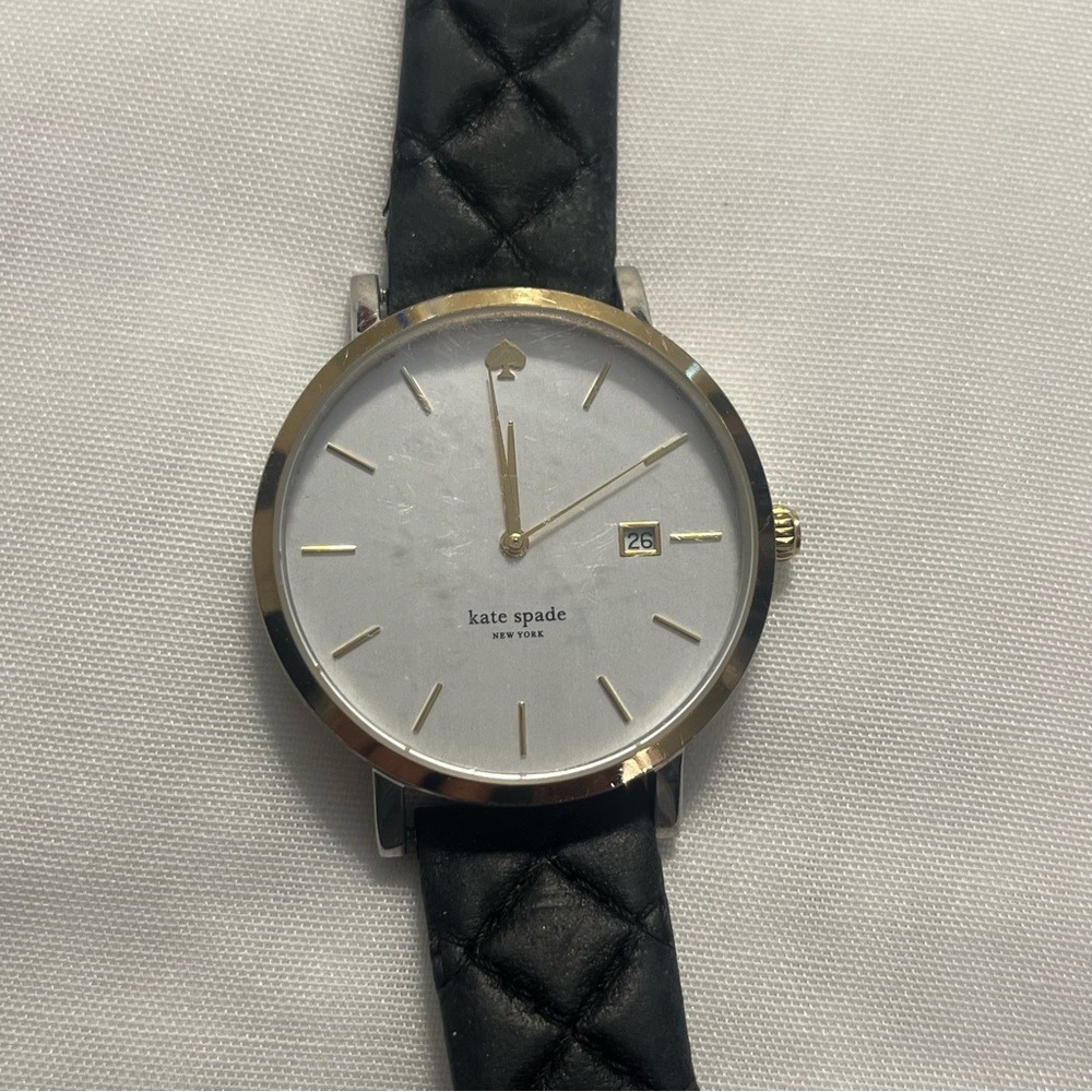 Unisex Kate Spade Black and Gold tone Watch with Date Water Resistant