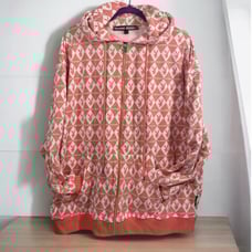 Women's Playboy x Missguided Size 14 Coral Pink Oversized Unisex Full Zip Hoodie
