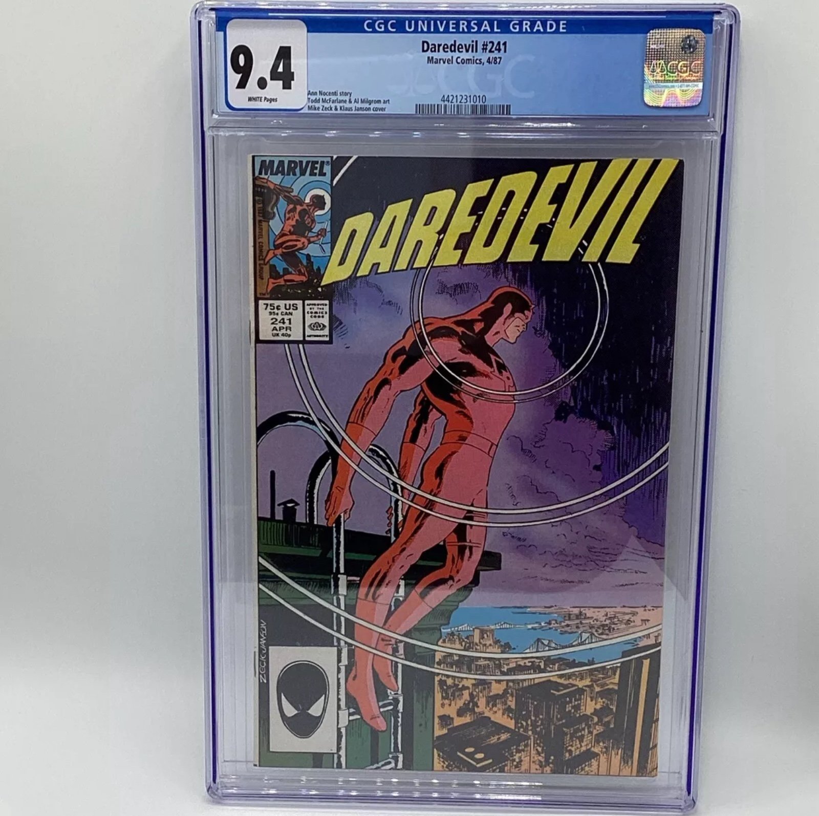 April 1987 Marvel Comics Daredevil Issue No. 241 CGC Universal Grade 9.4