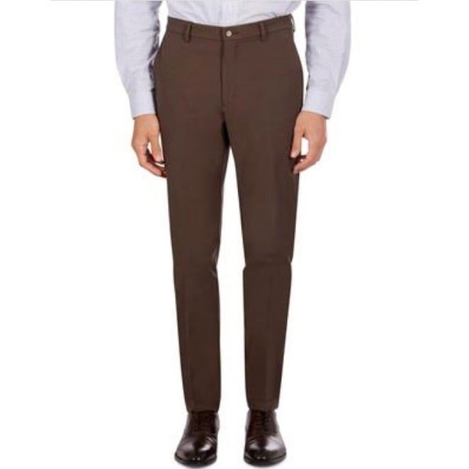 Lauren Ralph Lauren 95 Classic Fit Cotton Stretch Dress Pants Brown 32X32