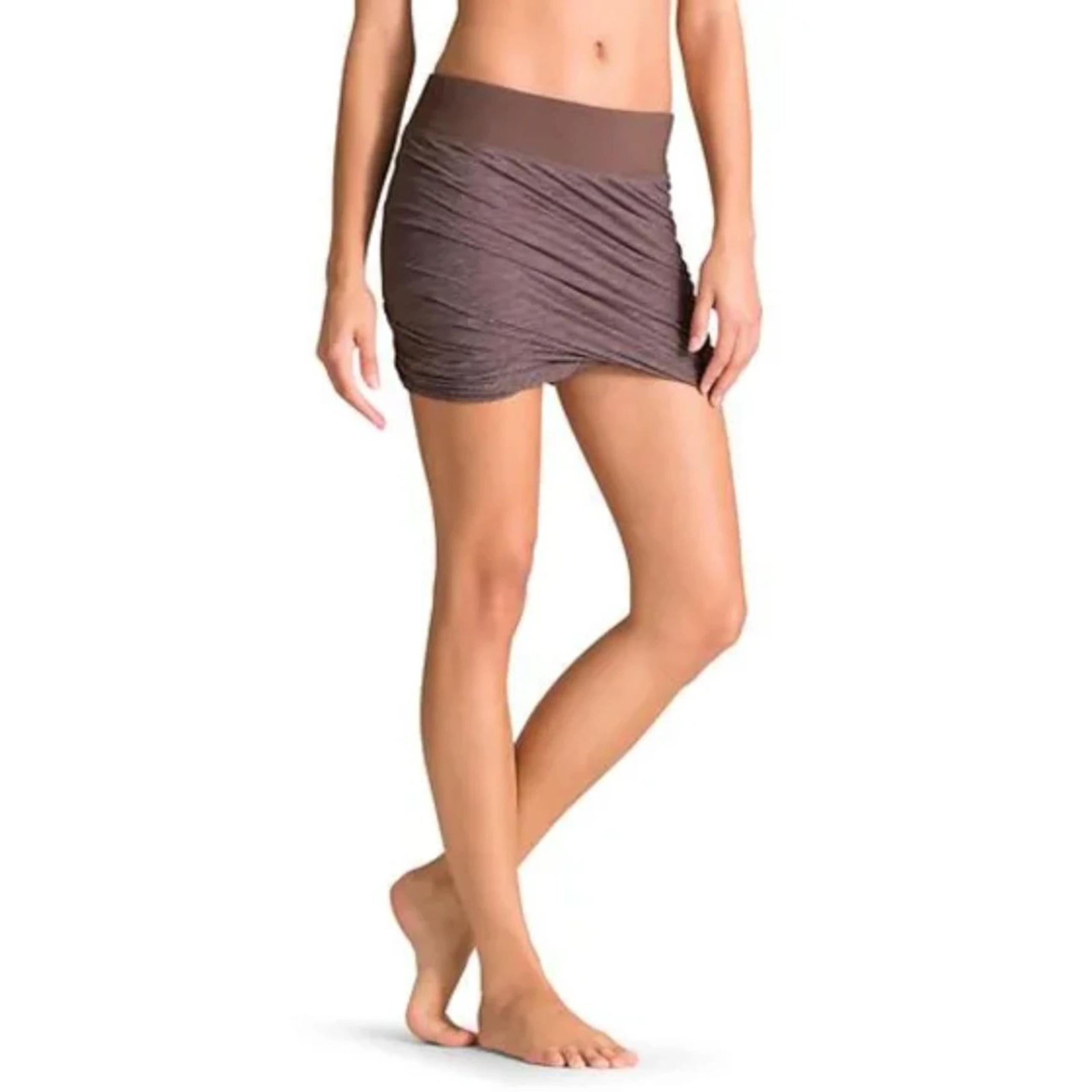 Athleta Twist It Bubble Hem Mini Skirt Heathered Mauve  Large  EUC