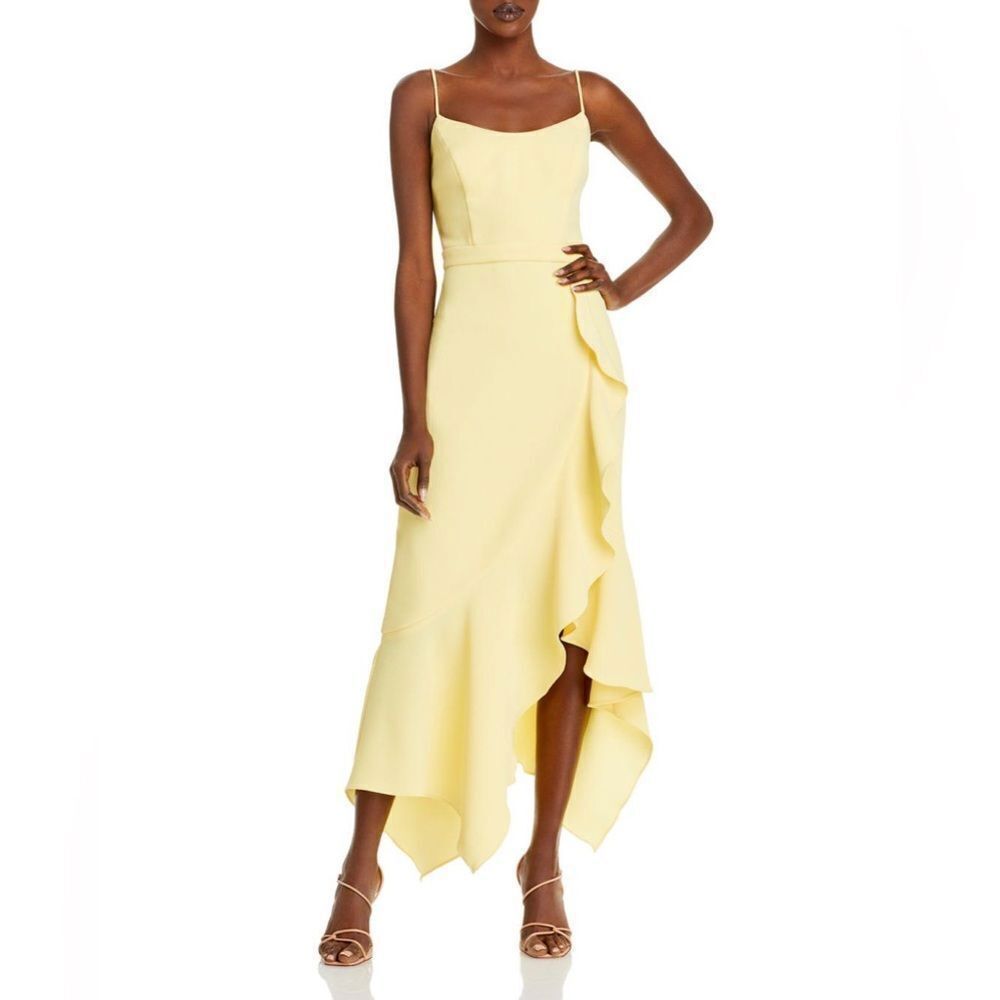 AQUA Ruffled Midi Dress