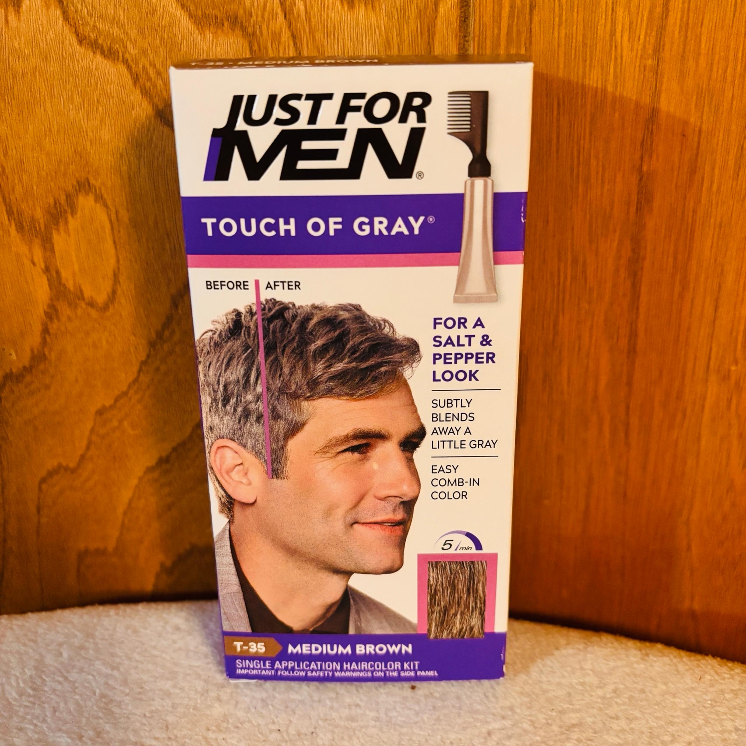 Just for Men Touch of Gray No-Mix Easy Comb-In Hair Color #T-35 MEDIUM BROWN