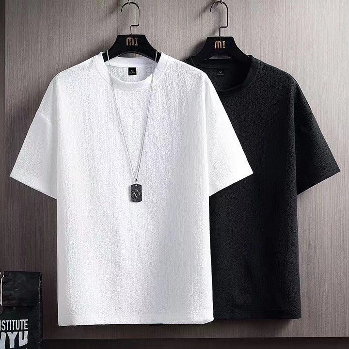 Ice silk 2024 summer new thin short-sleeved T-shirt men's trend brand ins loose