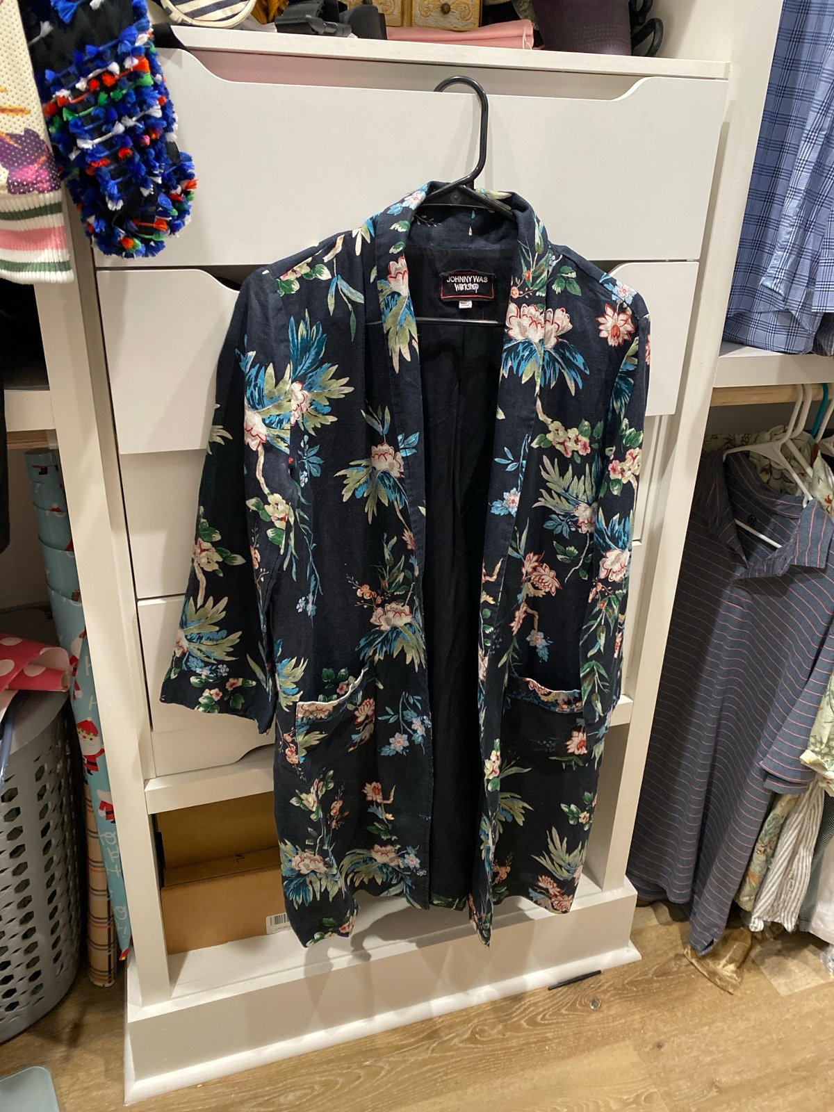 Floral Long Linen Women’s Blazer