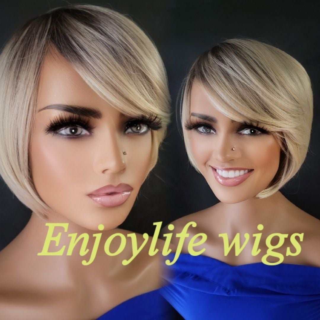Sexy bang blonde ombre wig