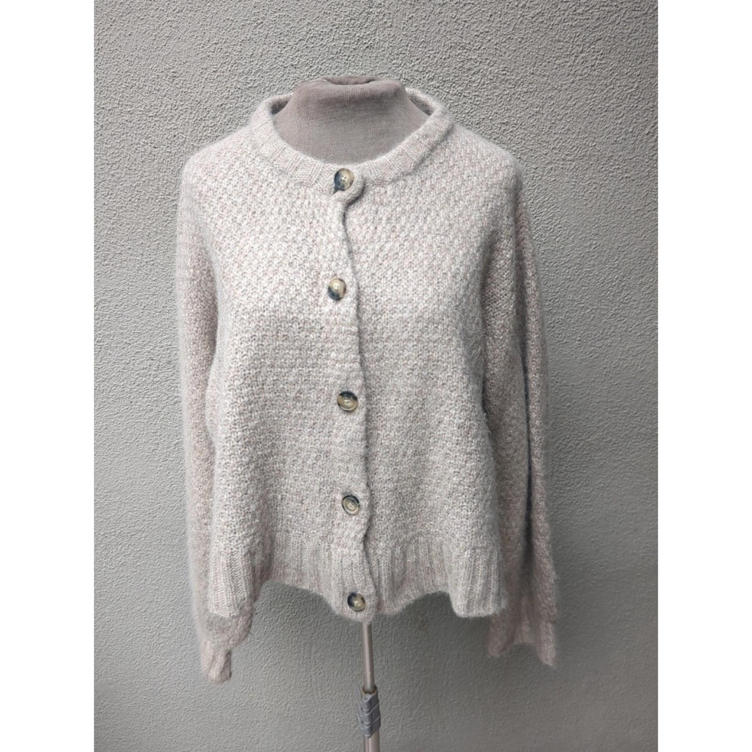 Velvet by Graham & Spencer Cardigan Med Alpaca Wool Blend Basket Weave Sweater