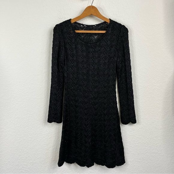 St John Fall 06 Knit Metallic Floral Cocktail Dress