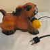 VTG MID CENTURY MODERN COCKER SPANIEL DOG WITH BULB IN MOUTH NIGHT LIGHT LAMP