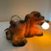 VTG MID CENTURY MODERN COCKER SPANIEL DOG WITH BULB IN MOUTH NIGHT LIGHT LAMP