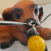 VTG MID CENTURY MODERN COCKER SPANIEL DOG WITH BULB IN MOUTH NIGHT LIGHT LAMP