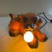 VTG MID CENTURY MODERN COCKER SPANIEL DOG WITH BULB IN MOUTH NIGHT LIGHT LAMP
