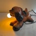 VTG MID CENTURY MODERN COCKER SPANIEL DOG WITH BULB IN MOUTH NIGHT LIGHT LAMP