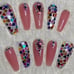 Multicolored Heart Press On Nails