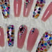 Multicolored Heart Press On Nails