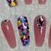 Multicolored Heart Press On Nails