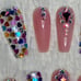 Multicolored Heart Press On Nails