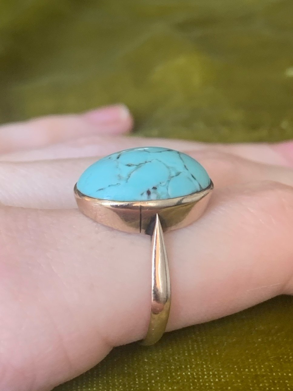 Antique Victorian Turquoise 9k Ring