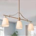 Gold Chandeliers for Dining Room, Modern 3 Light Linear Island Light Fixtures