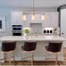 Gold Chandeliers for Dining Room, Modern 3 Light Linear Island Light Fixtures